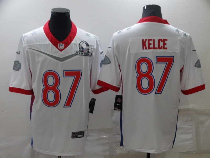 Men Kansas City Chiefs 87 Kelce White Nike 2022 All star Pro bowl Limited NFL Jersey